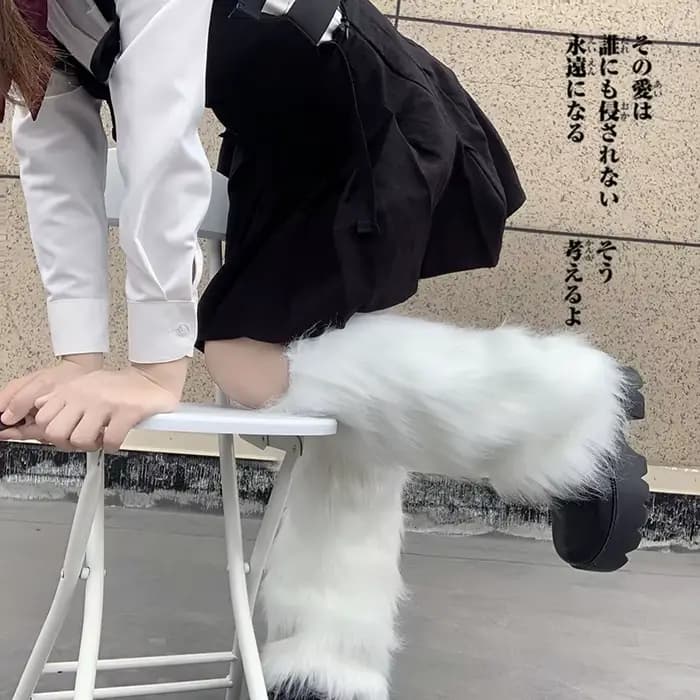 Chaussettes en peluche pour femmes y2k accessories acubi fashion cute core warm leg
