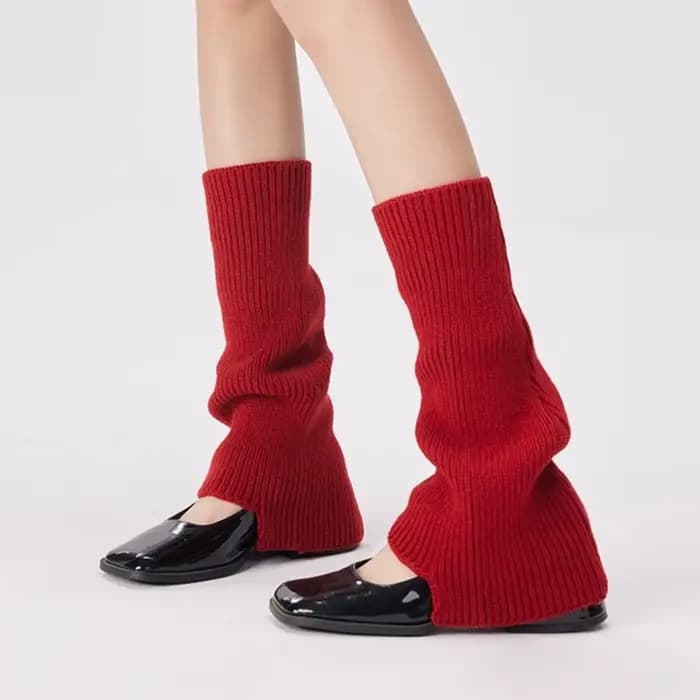 Chaussettes longues en tricot rouge pour le Nouvel An