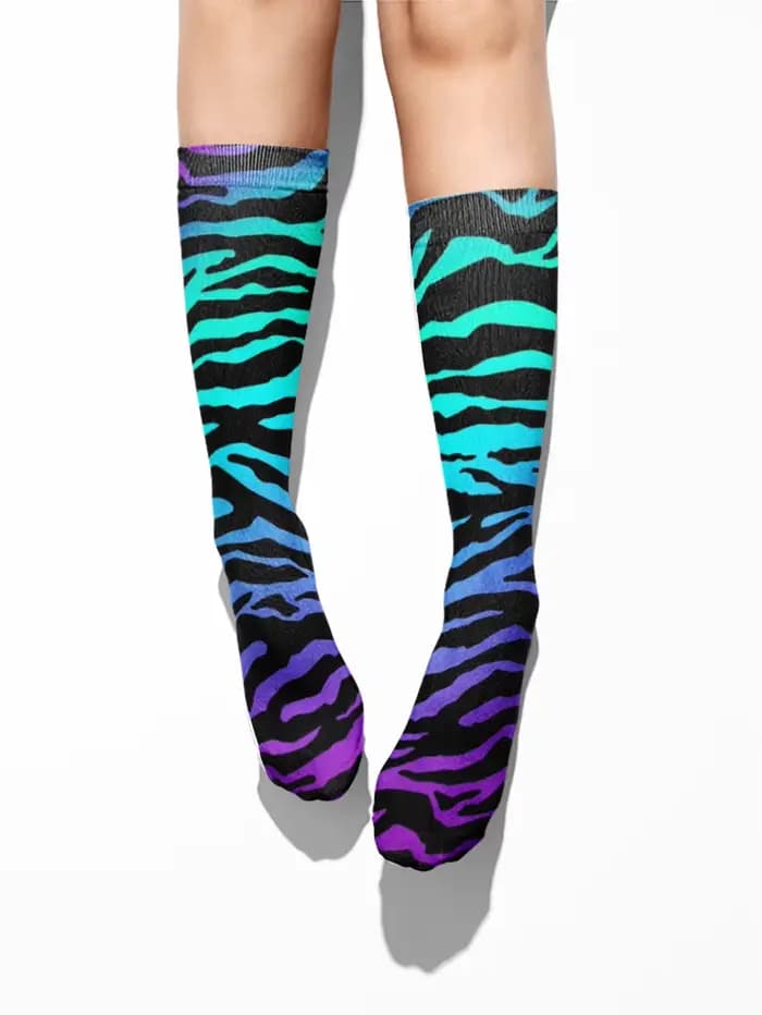 Chaussettes mi-longues à imprimé léopard pour femmes