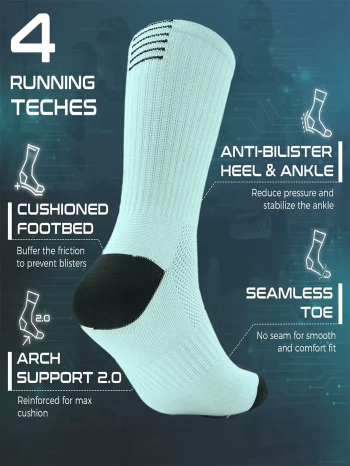 4 paires de chaussettes de cyclisme à compression pour hommes et femmes