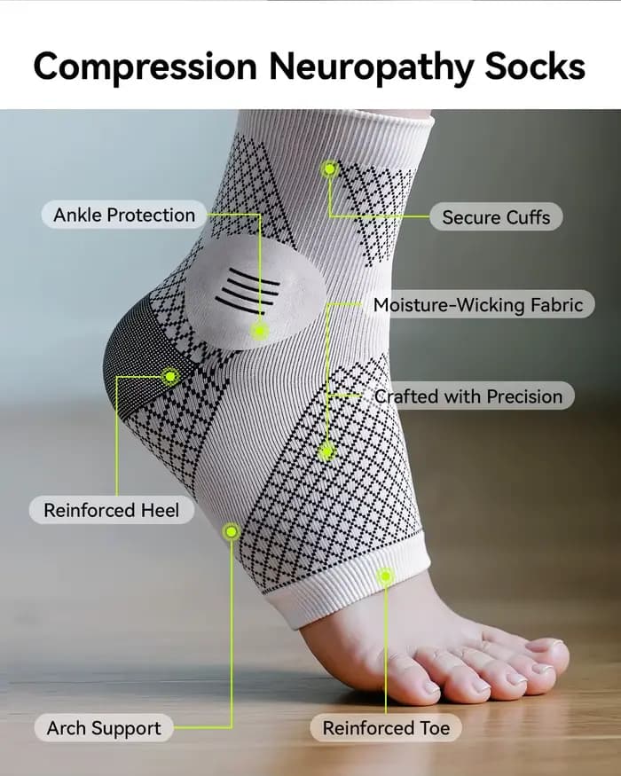1 paire de chaussettes pour neuropathie pour femmes et hommes