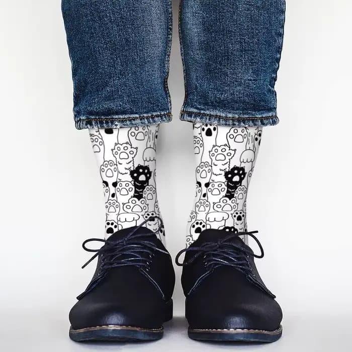 Chaussettes drôles de patte de chat pour femmes et hommes