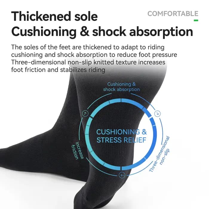 ROCKBROS chaussettes de cyclisme confortable respirant 5A chaussette de Sport antibactérienne talon résistant à l'usure