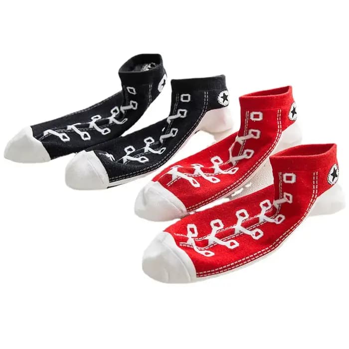 Mode drôle femmes hommes Harajuku Style chaussettes Kawaii chaussure imprimer mignon chaussette courte cadeau