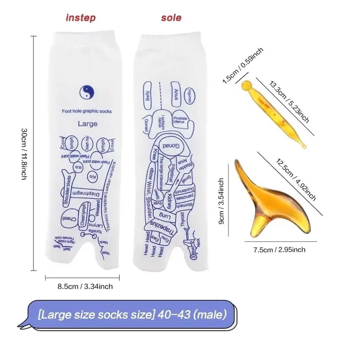 Massage des pieds chaussettes d'acupression soulager les pieds fatigués chaussettes Acupoint masseur de pieds chaussettes de réflexologie physiothérapie outil de soin des pieds
