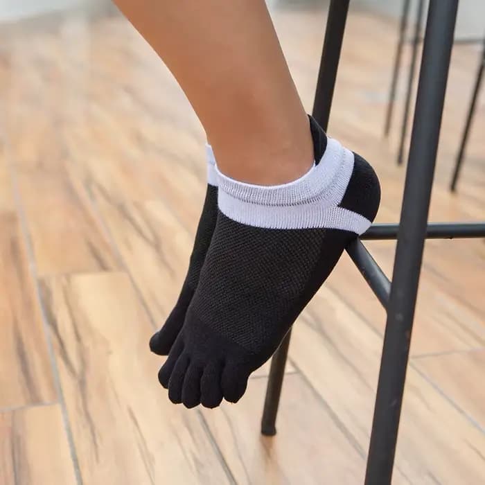 Chaussettes de sport invisibles à 5 doigts en coton respirant