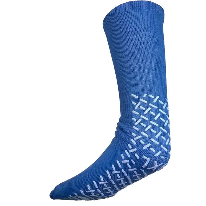 NON SKID Chaussettes d'hôpital pour hommes avec poignées, chaussettes antidérapantes pour hommes et femmes, chaussettes diabétiques pour hommes, chaussettes extra larges pour gonfler