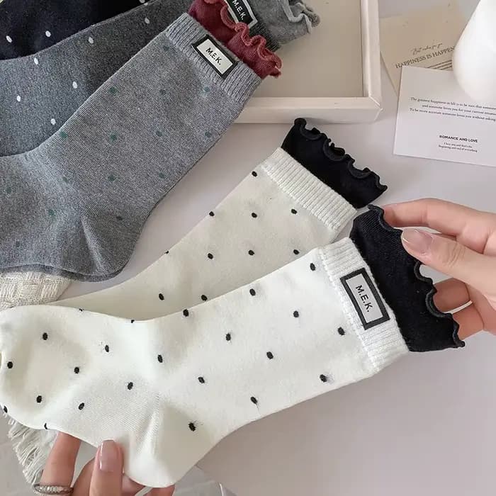 Chaussettes pour femmes nouveaux points mignon froufrous décontracté mode