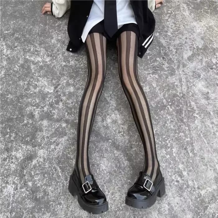 Cuisse rayée bas hauts collants Lingerie bonneterie Ultra-mince