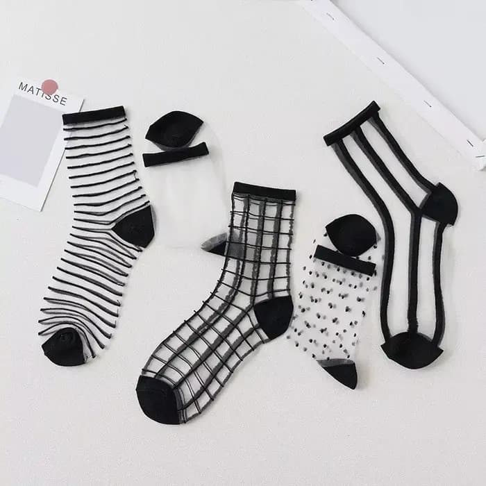 Chaussettes d'Été Transparentes en Maille de Dentelle pour Femme