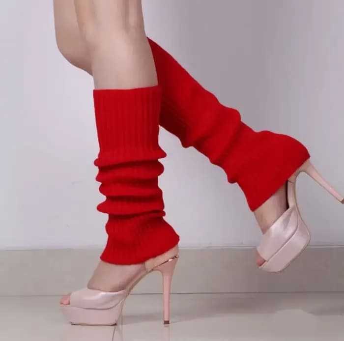 Jambières en tricot de couleur néon pour femmes des années 80