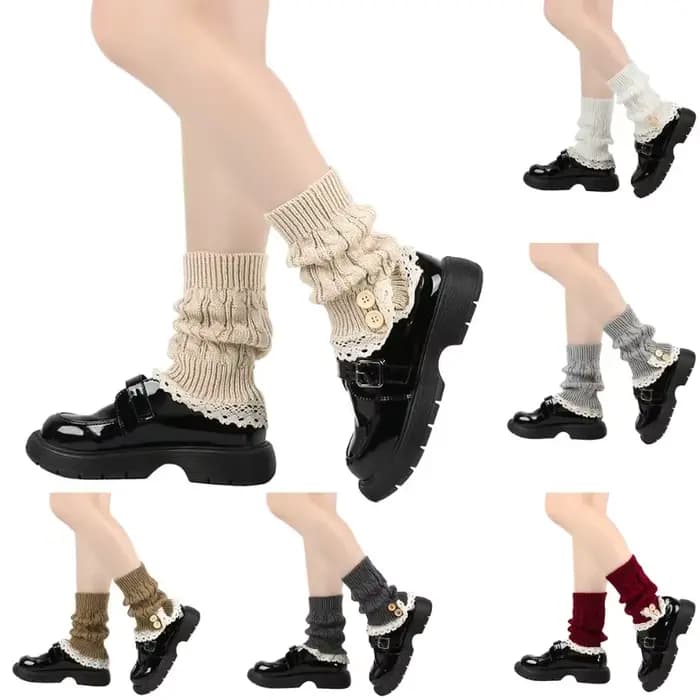 Jambières pour femmes cheville hiver chaud Stretch tricoté Slouch thermique dames épais laine poignets bottes chaussettes femme guêtre Lolita Y2k
