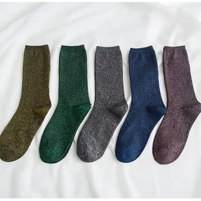 Mode brillant paillettes rayé femmes chaussettes