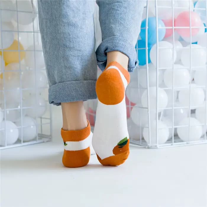 Chaussettes en coton à fleurs colorées pour femmes