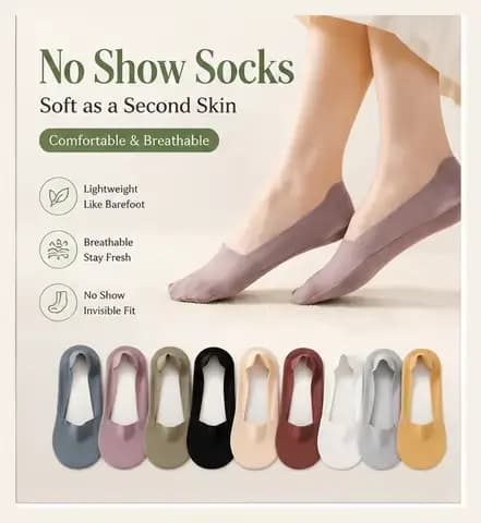 Chaussettes invisibles en soie glacée pour femmes
