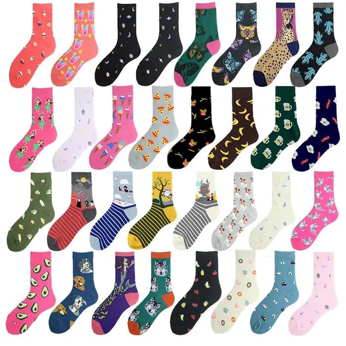 Style coréen mignon drôle chaussettes femmes Totoro avocat Pizza bière Sushi planète heureux Kawaii