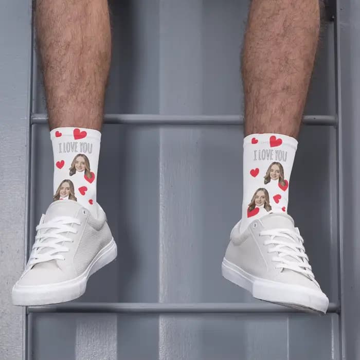 Chaussettes d'amour personnalisées avec impression 3D