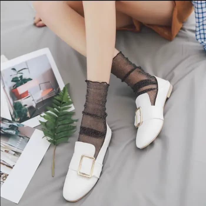 Chaussettes respirantes à paillettes brillantes élastiques pour femmes
