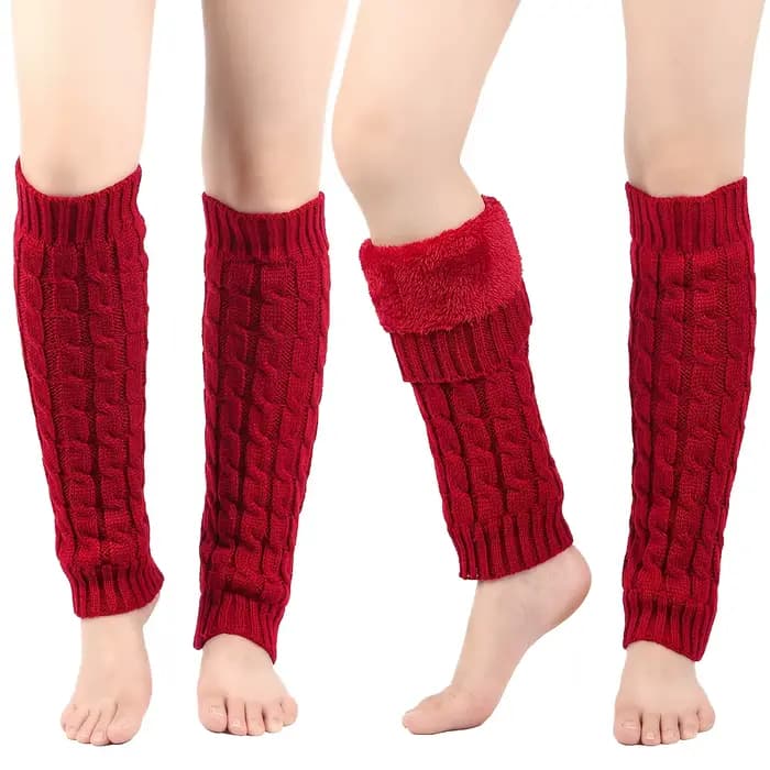 Collants thermiques jusqu'aux genoux pour femmes, chauffe-hiver doublés en polaire avec semelle antidérapante, coupe côtelée, pour le bureau et les temps froid décontracté