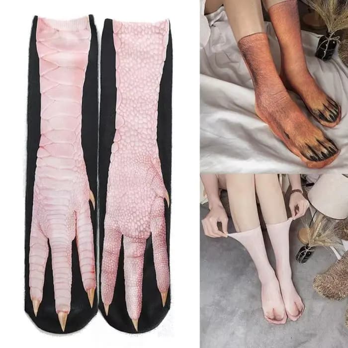 Adulte Unisexe Casual Funny Animal à motifs d'équipage à motifs 3D Patrelles Animal Print Middle Tube Chaussettes Noël Gift