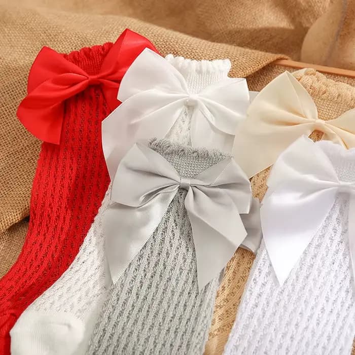 Chaussettes d'été pour bébé, mignonnes, à gros nœud, hautes aux genoux, pour enfants, garçons et filles, nouveau-né, chaussettes en coton, accessoire pour bébé