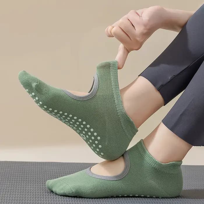 1 paire de chaussettes de yoga et de pilates avec grip pour femmes