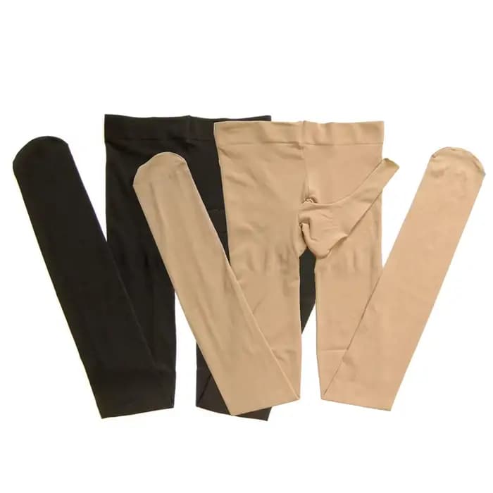 Collants chauds élastiques pour hommes et femmes, collants de couverture de pénis, bas de velours, peau noire, sexy, brillant, 120D