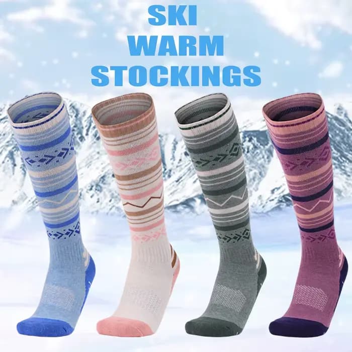 1 paire de chaussettes de Ski d'hiver en laine pour femmes