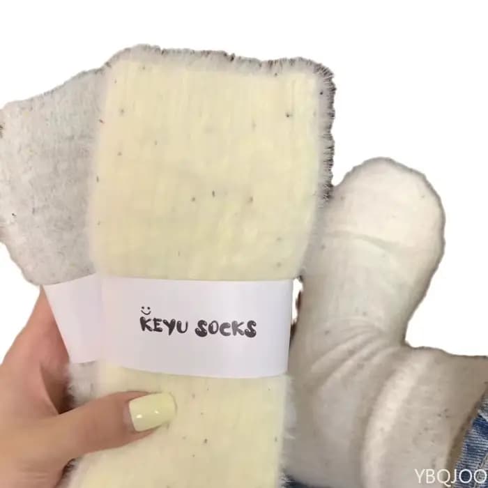 7 paires de chaussettes en polaire de vison pour femmes en hiver