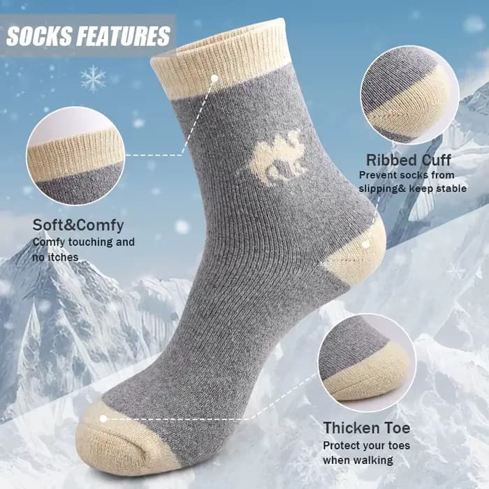 5 paires de chaussettes thermiques épaisses pour hommes et femmes