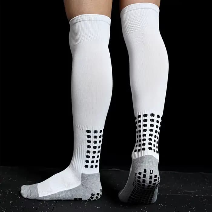 Chaussettes de football longues pour hommes, antidérapantes, respirantes, hautes jusqu'au genou, avec fond en tissu éponge, pour le cyclisme et la randonnée
