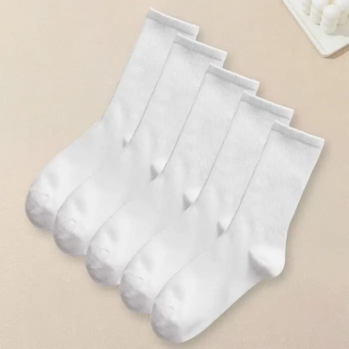 5 paires de chaussettes de couleur unie pour femmes