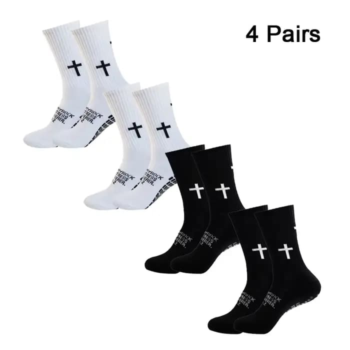4 paires de chaussettes de Football antidérapantes pour hommes et femmes, respirantes, pour Football, basket-ball, Tennis, sport, cyclisme, équitation, Yoga