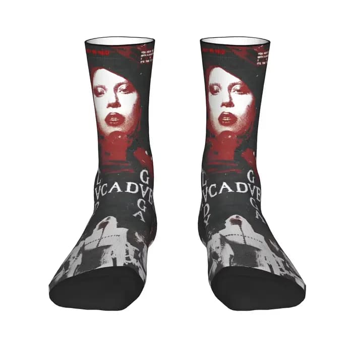 Ladys Gaga bas Abracadabra graphique chaussettes à la mode automne