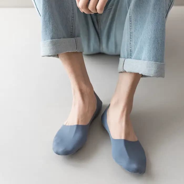 1/8/16 Paires de Chaussettes Bateau Ultra Fines en Soie Glacée pour Hommes
