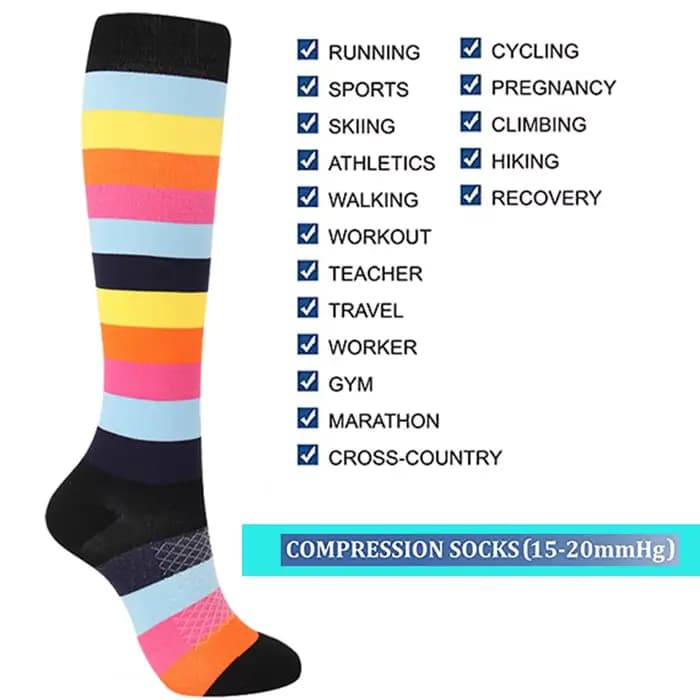 3 paires de chaussettes de Compression de couleur aléatoire pour femmes