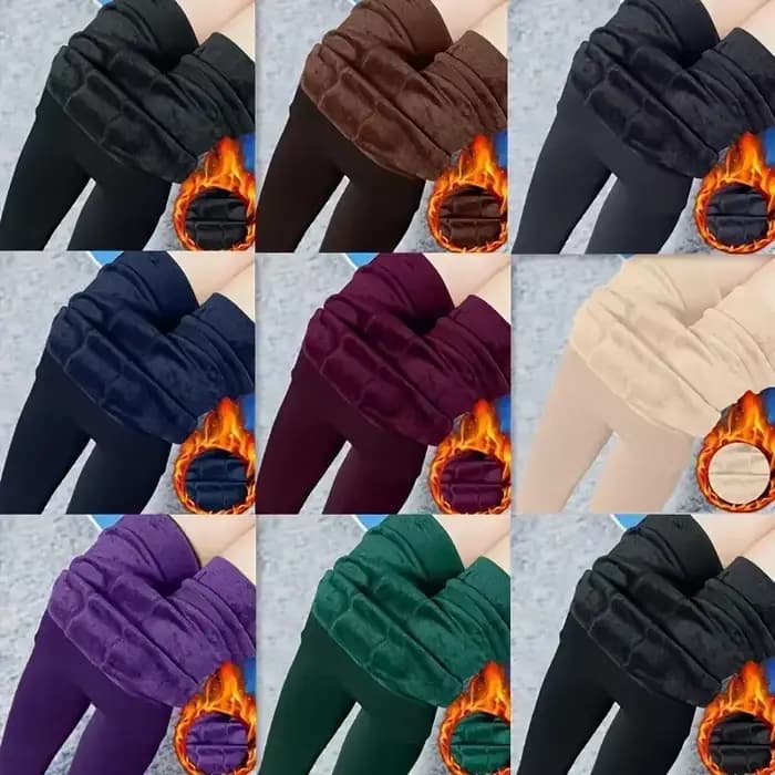 Collants doublés polaire colorés hiver femmes collants thermiques pour femme culotte peau polaire effet noir bas Leggings thermiques