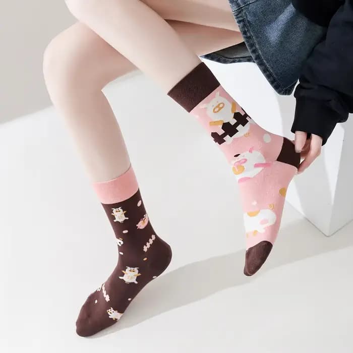 Chaussettes mi-mollet en coton pour hommes et femmes