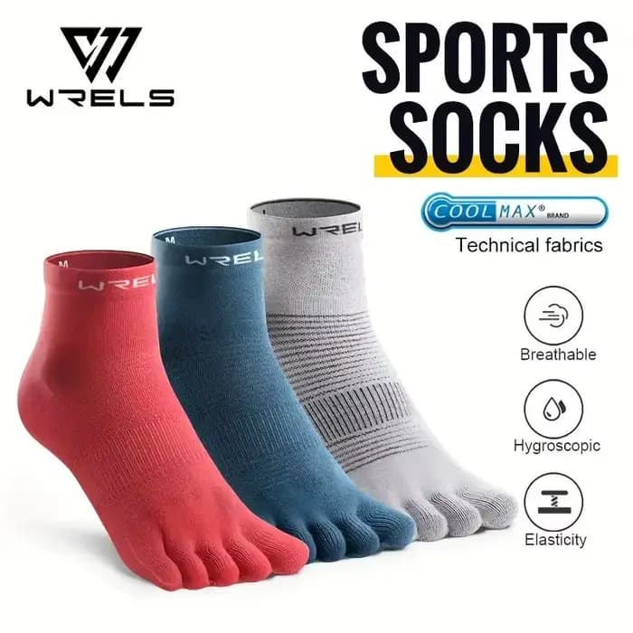 COOLMAX 5 orteils chaussettes évacuant l'humidité résistant aux chocs chaussettes de course pour Marathon séchage rapide respirant Blister prévention orteil chaussettes