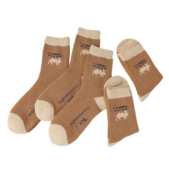 Chaussettes épaisses en laine de chameau douce, chaussettes en peluche décontractées, chaussettes d'hiver chaudes, mode, 1 paire