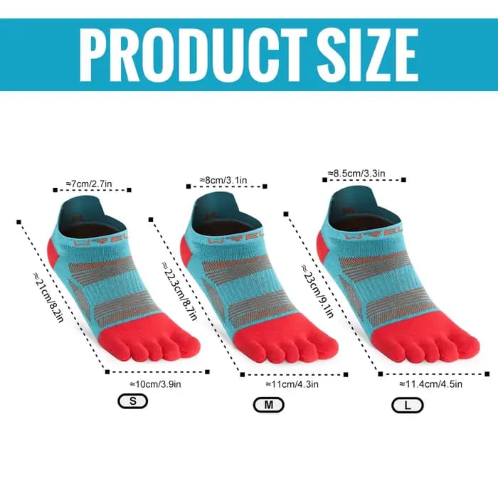 WRELS chaussettes à orteils 5 doigts athlétiques course coupe basse