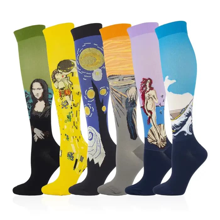 Chaussettes de Compression amusantes pour hommes et femmes