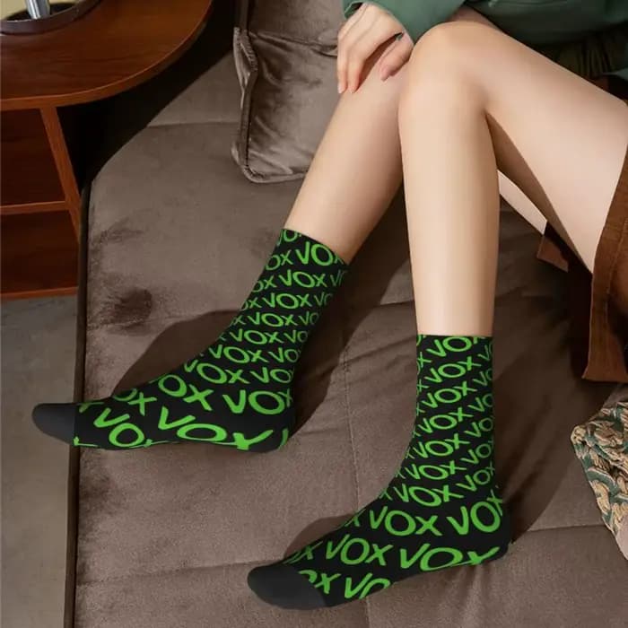 Espana Vox Logo hommes femmes chaussettes d'équipage unisexe Kawaii impression 3D espagne fête politique espagnol robe