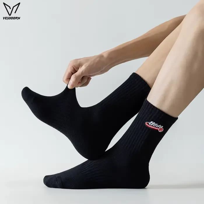 2025 Veidoorn chaussettes de sport hommes femmes coton peigné athlétique rembourré respirant élastique