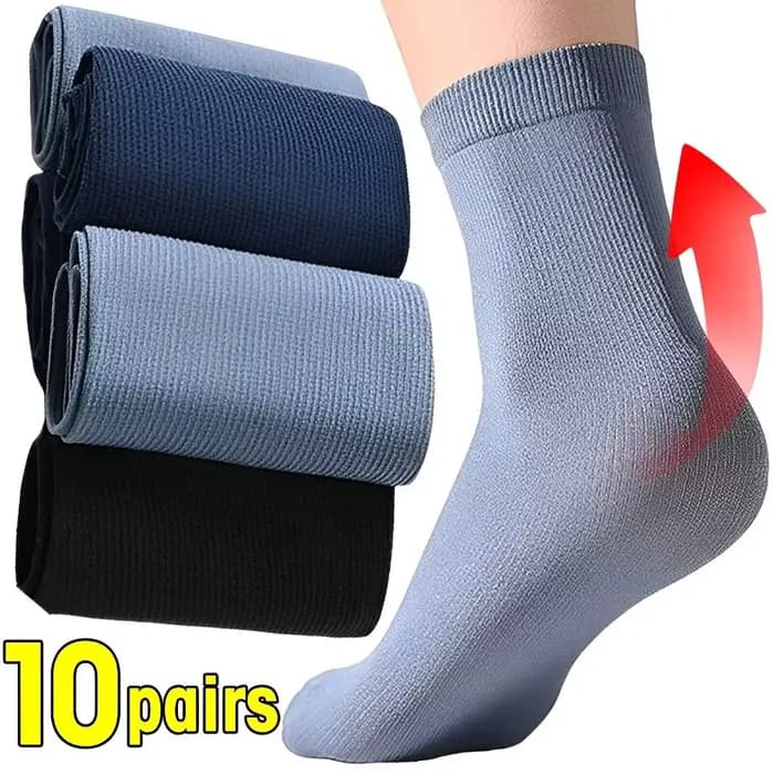10 paires de chaussettes en soie glacée pour hommes