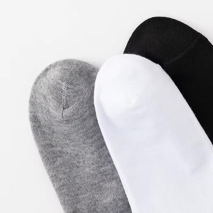 5 paires/lot de chaussettes mi-mollet de couleur unie pour hommes