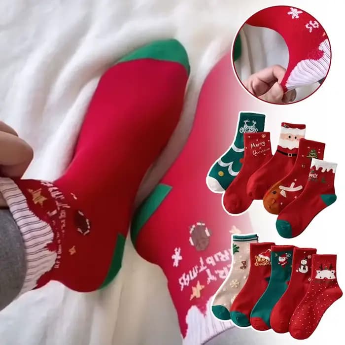 5 paires d'ornements de chaussettes de noël animés