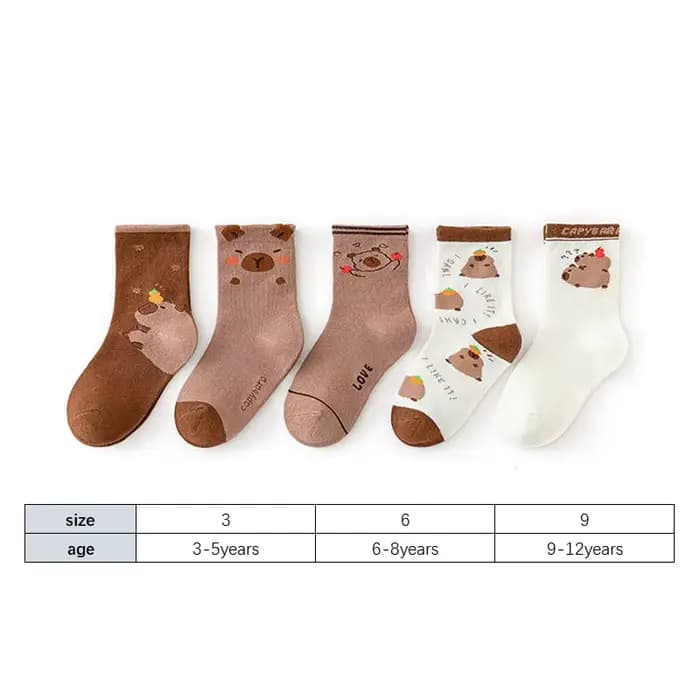 Chaussettes mi-tube en coton ours mignon pour enfants