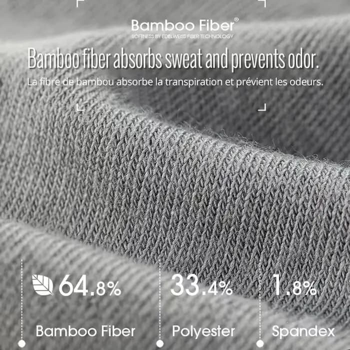 Chaussettes d'équipage d'affaires en fibre de bambou pour hommes
