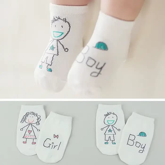 Chaussettes Asymétriques en Coton pour Nouveau-Né Garçon et Fille